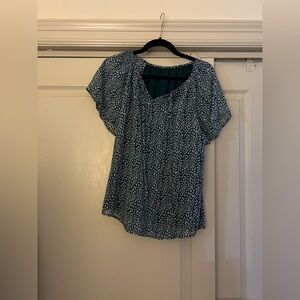 Amazon Green and White Pattern Blouse